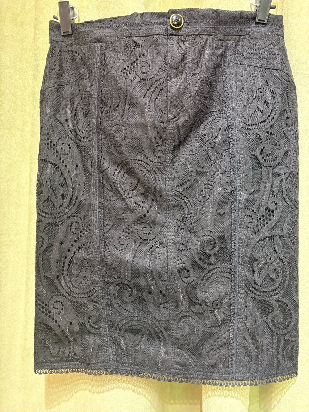 Dolce & Gabbana Black Lace Midi Pencil Skirt